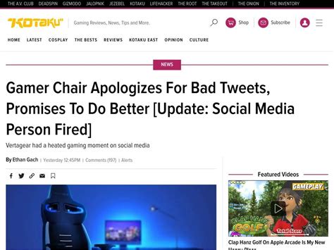 Gamer Chair Apologizes For Bad Tweets, Promises .